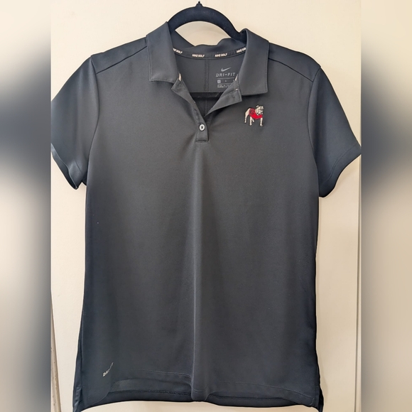 Nike Tops - Nike Gold  Women's Black Polo UGA Logo
